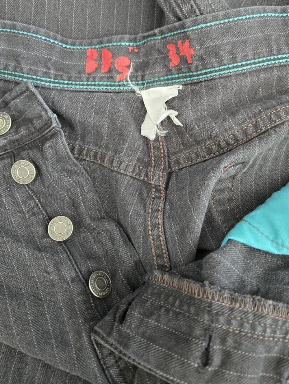 BDG Urban Outfitters grey pinstripe straight jeans size 34 Unisex - Picture 5 of 6